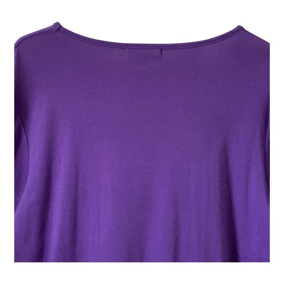 Women's Halloween T-Shirt LARGE Purple Haunted House Beaded Sequins Long Sleeve - Picture 12 of 16